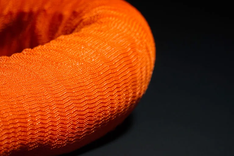 a close up of a polyester inner sleeve for a round sling
